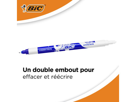 BIC Effaceur, effacer & corriger, avec 2 pointes, pack de 4