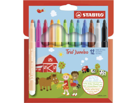STABILO Feutre Trio Jumbo, étui en carton de 12