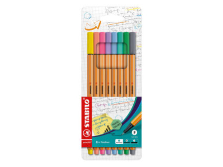 STABILO Feutre à pointe fine point 88, étui carton de 8