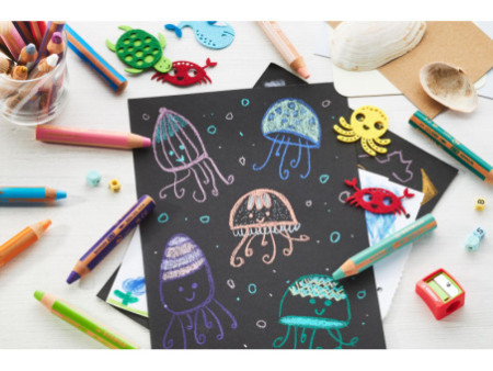 STABILO Crayon multi-talents woody 3 en 1, présentoir de 48