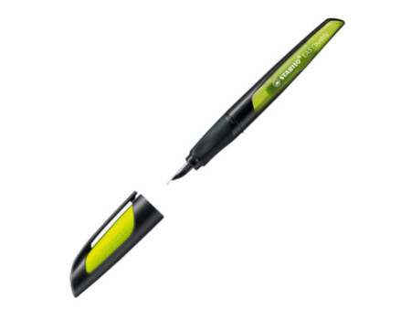 STABILO Stylo plume EASYbuddy A, droitiers, noir/citron vert