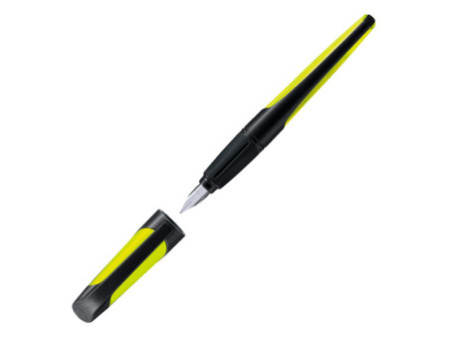 STABILO Stylo plume EASYbuddy A, droitiers, noir/citron vert