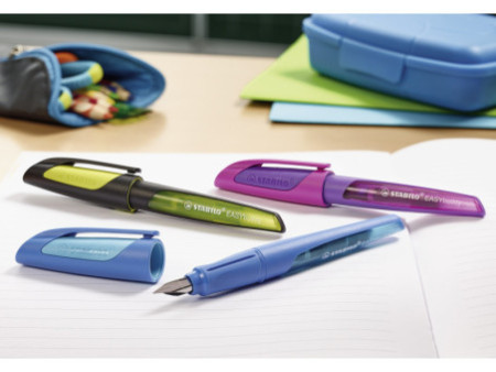STABILO Stylo plume EASYbuddy L, gauchers, noir/citron