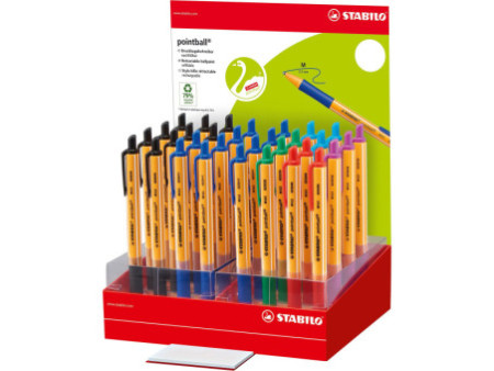 STABILO Stylo à bille rétractable, présentoir carton de 32