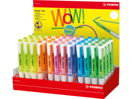STABILO Surligneurs swing cool, présentoir en carton de 48