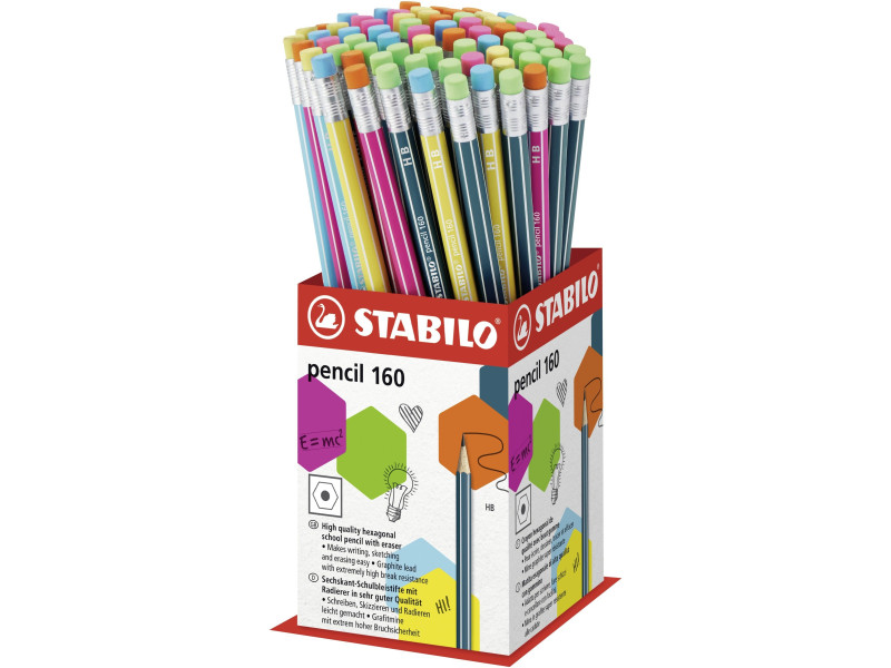 STABILO Crayon graphite Pencil 160 avec gomme, display de 72