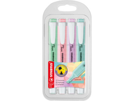STABILO Surligneur swing cool Pastel Edition, étui PET de 4
