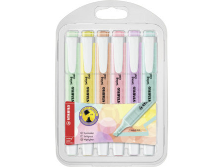 STABILO Surligneur swing cool Pastel Edition, étui PET de 6