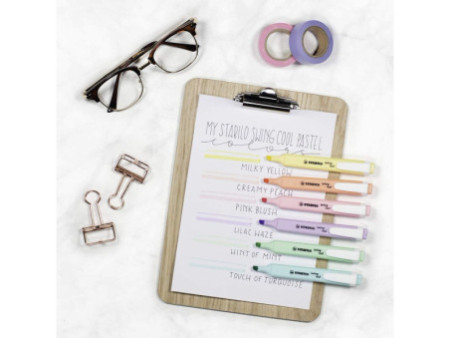 STABILO Surligneur swing cool Pastel Edition, étui PET de 6