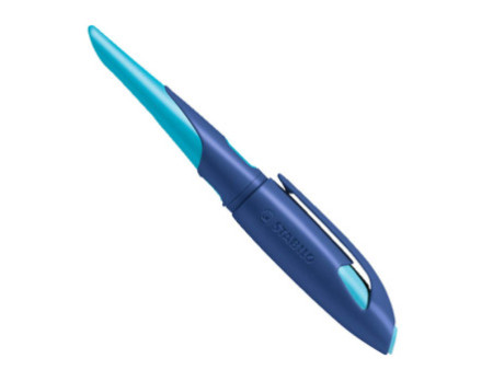 STABILO Stylo plume EASYbirdy L, gauchers, bleu/azur