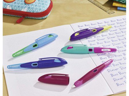 STABILO Stylo plume EASYbirdy R, droitiers, framboise/rose