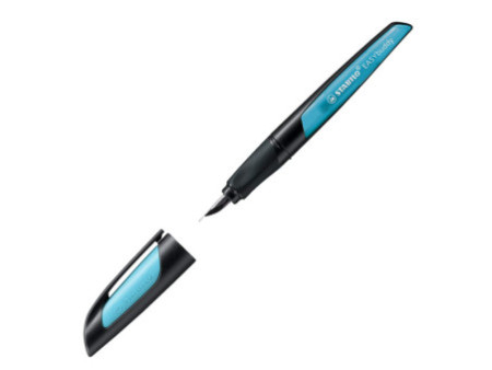 STABILO Stylo plume EASYbuddy L, gauchers, noir/bleu