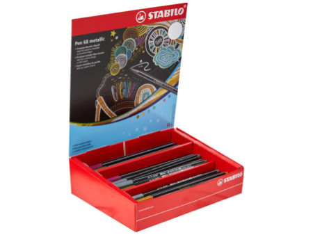 STABILO Feutre Pen 68 metallic, présentoir de 60
