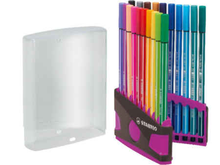 STABILO Stylo feutre Pen 68, ColorParade de 20, gris/rose