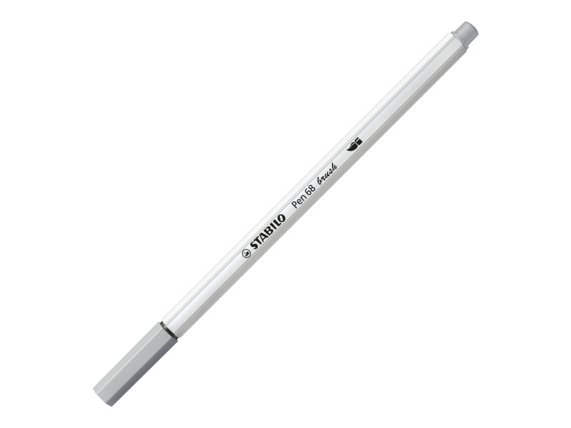 STABILO Feutre pinceau Pen 68 brush, gris moyen