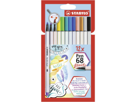 STABILO Feutre pinceau Pen 68 brush, étui en carton de 12