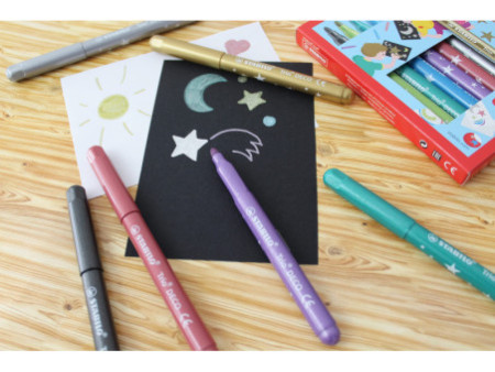 STABILO Feutre de coloriage Trio Deco, étui en carton de 8