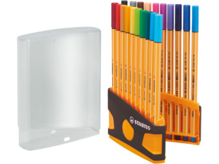 STABILO Feutre point 88, ColorParade de 20, gris/orange