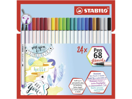 STABILO Feutre pinceau Pen 68 brush, étui en carton de 24