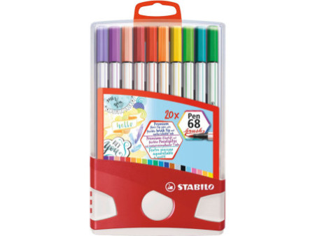 STABILO Feutre de dessin Pen 68 brush, ColorParade de 20