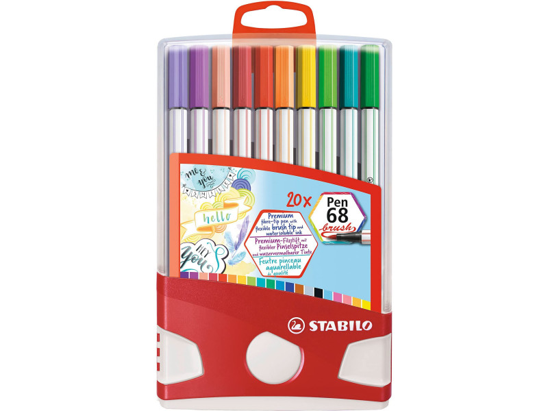 STABILO Feutre de dessin Pen 68 brush, ColorParade de 20