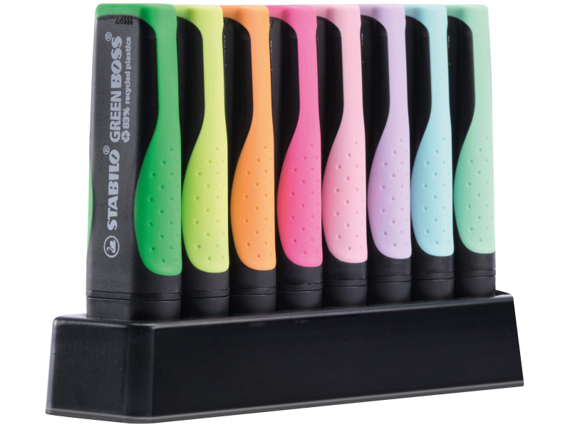 STABILO Surligneur GREEN BOSS Pastel, set de bureau de 8