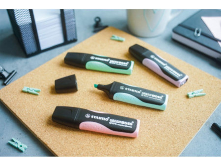 STABILO Surligneur GREEN BOSS Pastel, set de bureau de 8