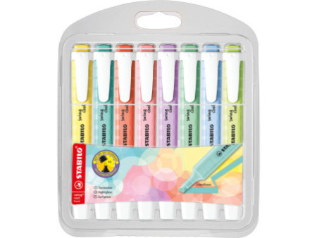 STABILO Surligneur swing cool Pastel Edition, étui PET de 8