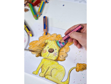 STABILO Crayon multi-talents woody 3 en 1 duo, étui de 10