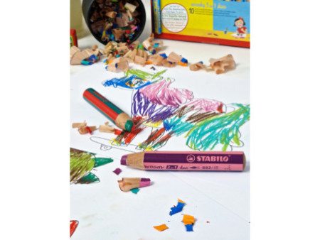 STABILO Crayon multi-talents woody 3 en 1 duo, étui de 10