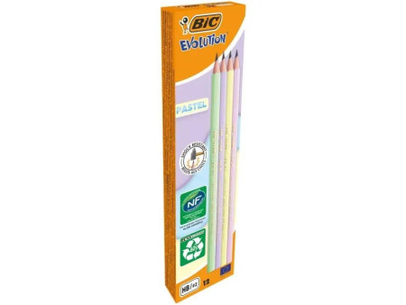 BIC Crayon de papier Evolution PASTEL, HB, assorti