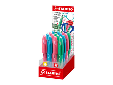STABILO Stylo plume EASYbirdy 3D Wildlife, M, présentoir