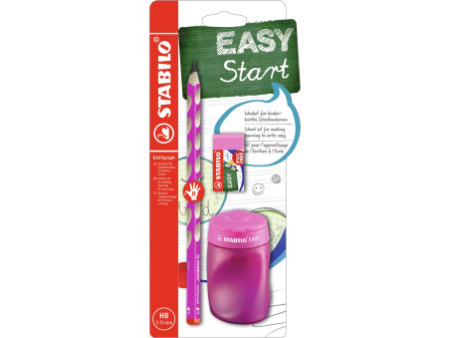 STABILO Kit pour écolier EASYgraph, pour droitiers, rose vif