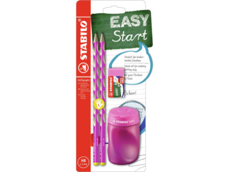 STABILO Kit d'écriture école EASYgraph 'S', gaucher, rose