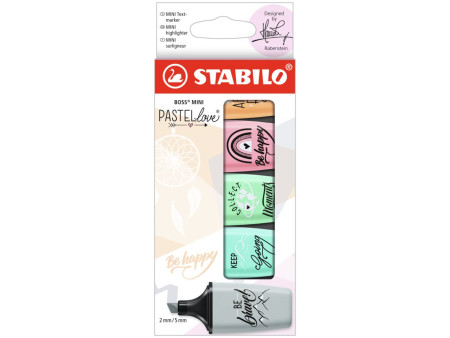 STABILO Surligneur BOSS MINI Pastellove 2.0,étui carton de 5