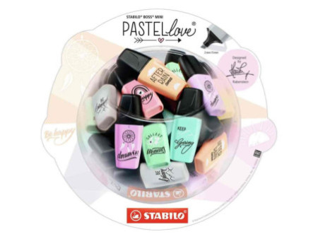 STABILO Surligneur BOSS MINI Pastellove 2.0,présentoir de 50