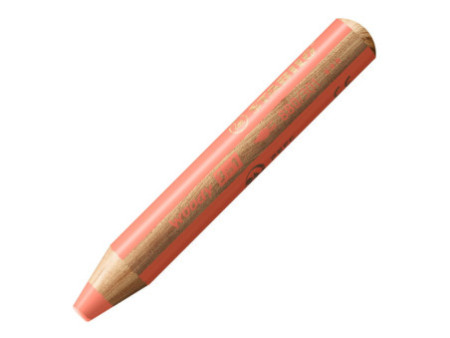 STABILO Crayon multi-talents woody 3en1, rond, rouge pastel
