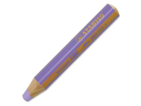 STABILO Crayon multi-talents woody 3en1, rond, mauve pastel