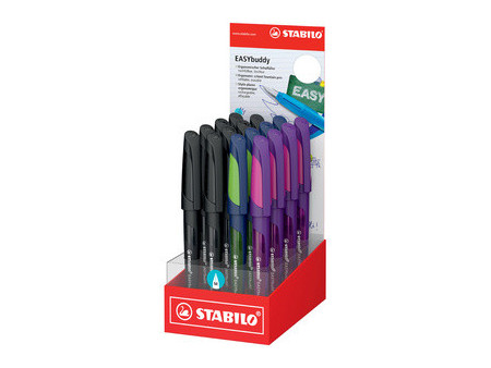 STABILO Stylo plume EASYbuddy M, droitiers, présentoir de 16