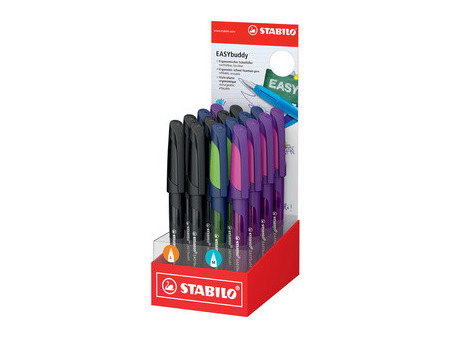 STABILO Stylo plume EASYbuddy M, droitiers, présentoir de 16