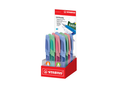 STABILO Stylo plume EASYbuddy M, droitiers, présentoir de 16