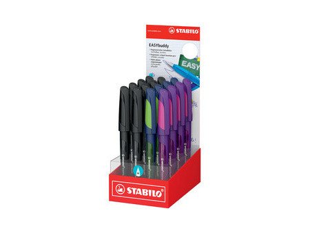STABILO Stylo plume EASYbuddy M, droitiers, présentoir de 16