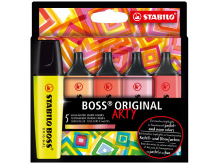 STABILO Surligneur BOSS ORIGINAL, étui carton ARTY de 5