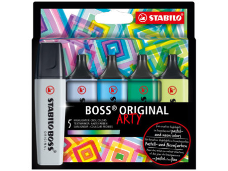 STABILO Surligneur BOSS ORIGINAL, étui carton ARTY de 5