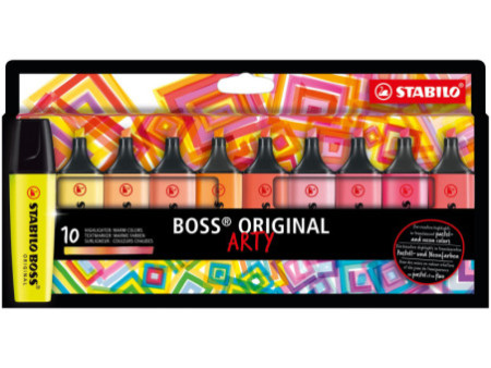 STABILO Surligneur BOSS ORIGINAL, étui carton ARTY de 10