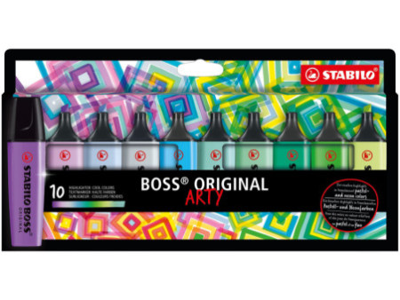 STABILO Surligneur BOSS ORIGINAL, étui carton ARTY de 10