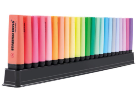 STABILO Surligneur BOSS ORIGINAL, set de bureau de 23 ARTY