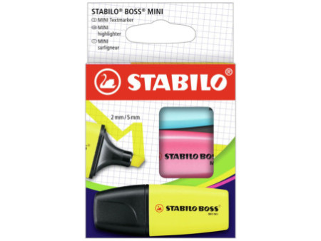 STABILO Surligneur BOSS MINI, étui en carton de 3