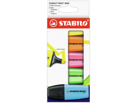STABILO Surligneur BOSS MINI, étui en carton de 5