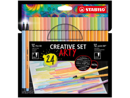 STABILO Set créatif point 88/Pen 68 ARTY, étui carton de 24